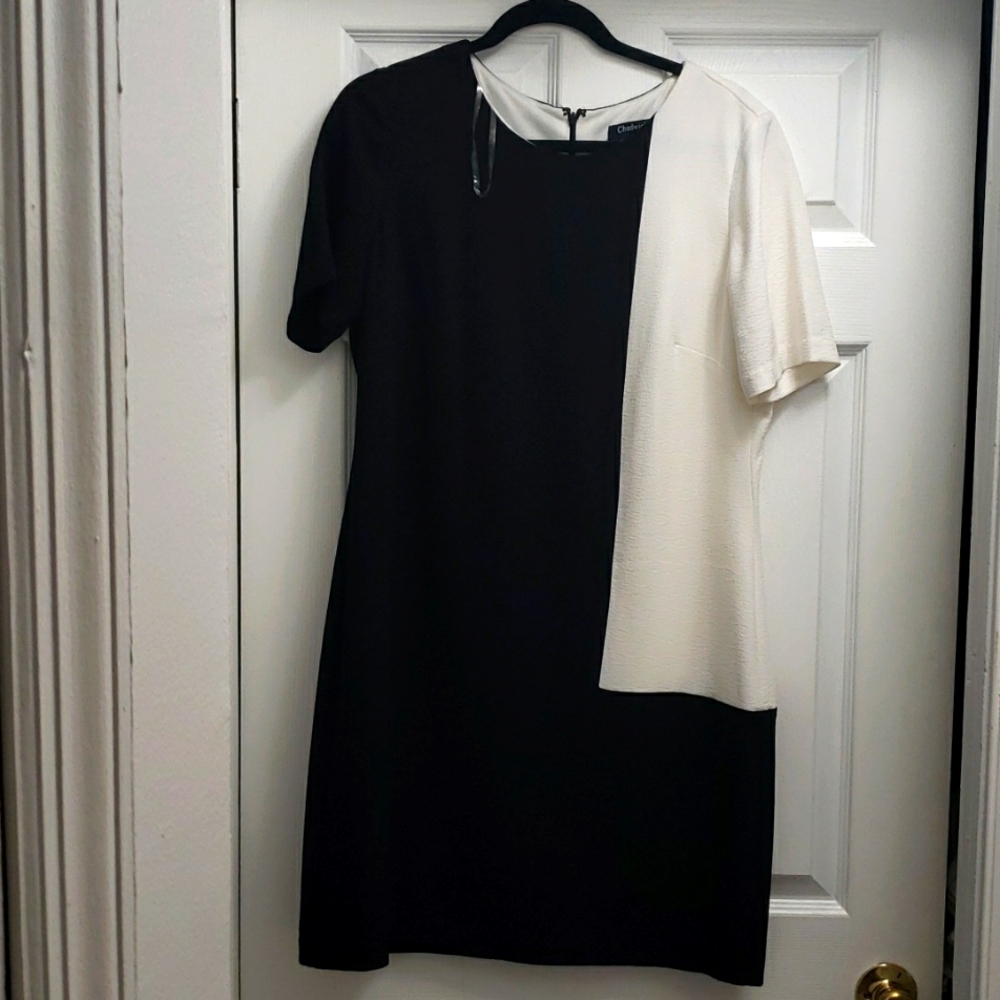 Chadwicks Black/ White Color-Block Dress Size 14